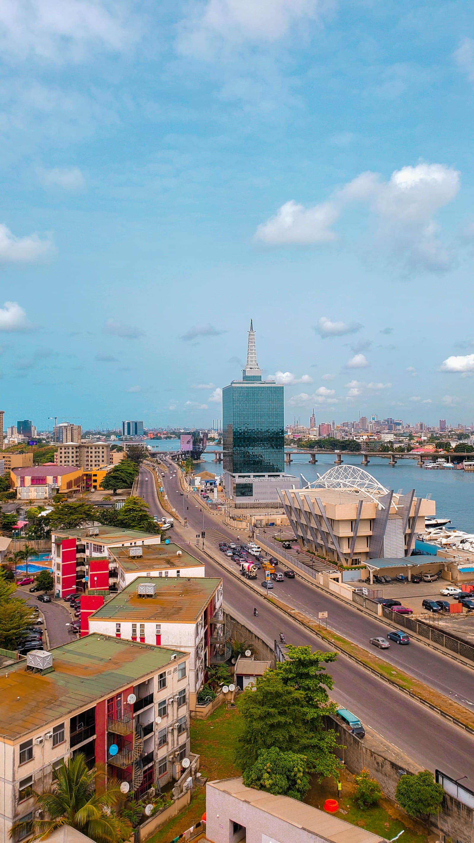 Lagos, Nigeria skyline over the lagoon